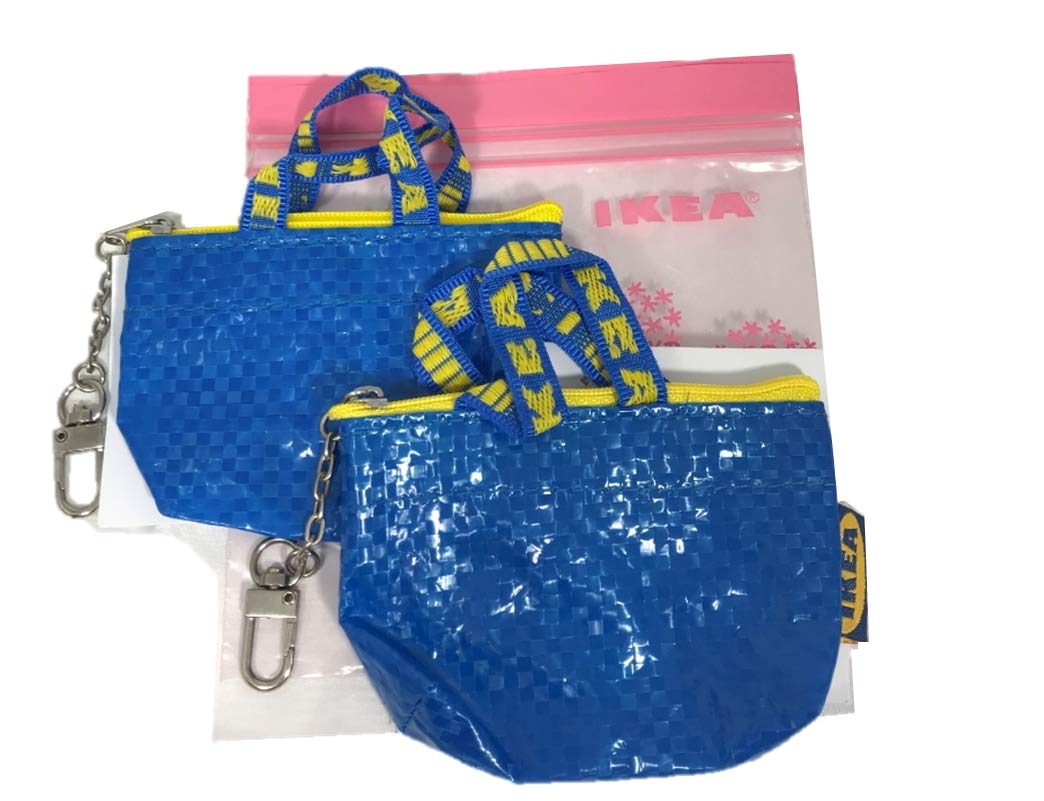 Key & Coin Purse KNOLIG Bag Small Blue with One Zipper Bag (2 set)