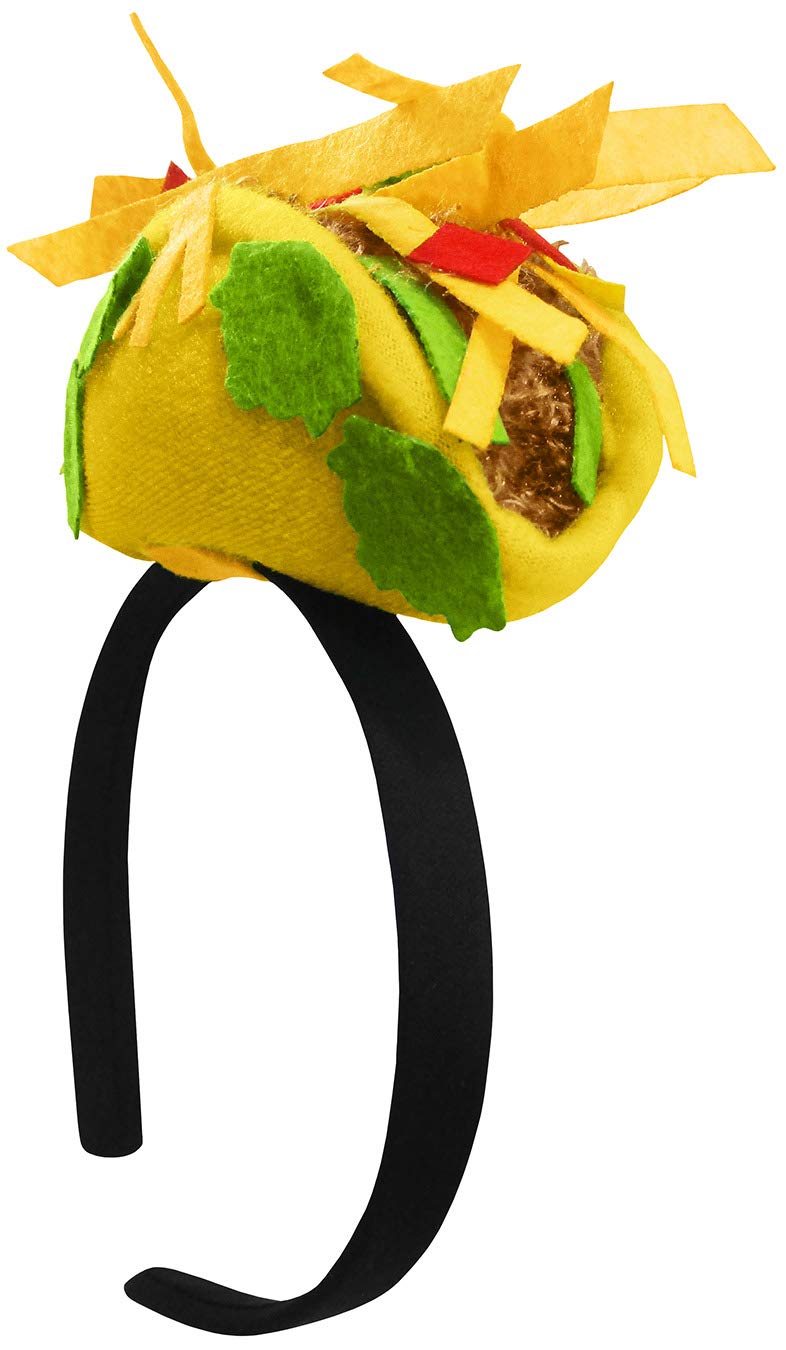 Nicky Bigs Novelties Mini Taco Hat Headband - Lightweight Festive Food Headband - Unisex Adult Cosplay Holiday Costume Accessory, Multi-color, One Size