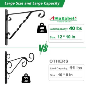 AMAGABELI GARDEN & HOME 2 Pack 12 Inch Hanging Brackets for Plants Iron Bracket for Hanging Plants Wind Chime Hooks Hangers Lanterns Plant Bracket Bird Feeder Plant Hanger Outdoor Heavy Duty BG1531