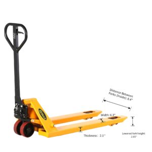 APOLLOLIFT Pallet Jack Truck, 5500lbs Capacity 21" W x 48" L Forks Manual Standard Duty Pallet Truck