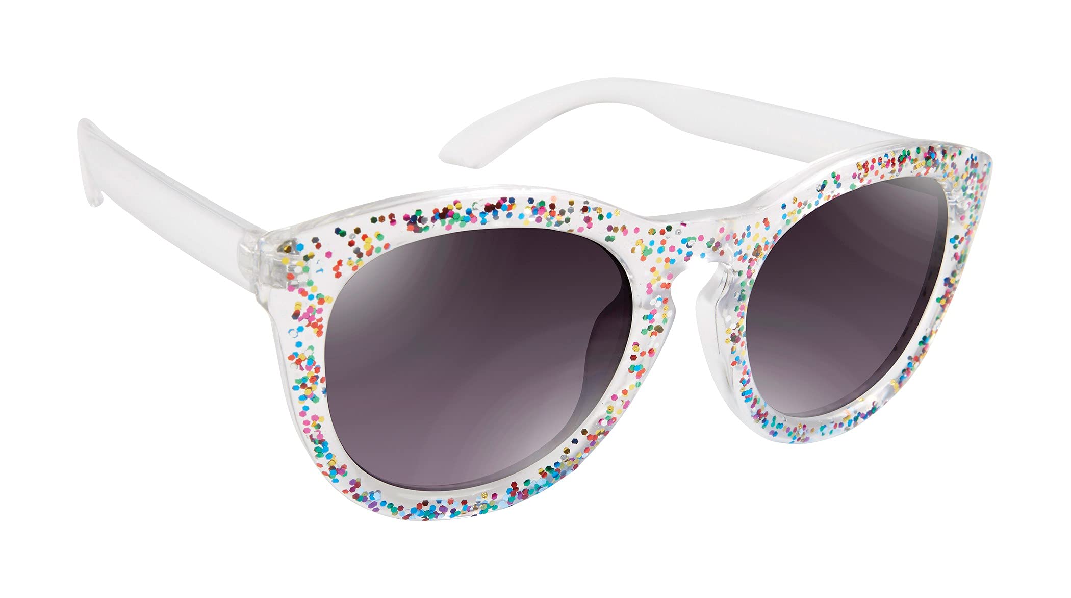 Circus NY by Sam Edelman Women's CC279 Glitter Round Cat Eye Sunglasses with UV400 Protection - Trendy Gifts for Her, 50mm