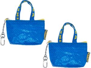 key & coin purse knolig bag small blue with one zipper bag (2 set)