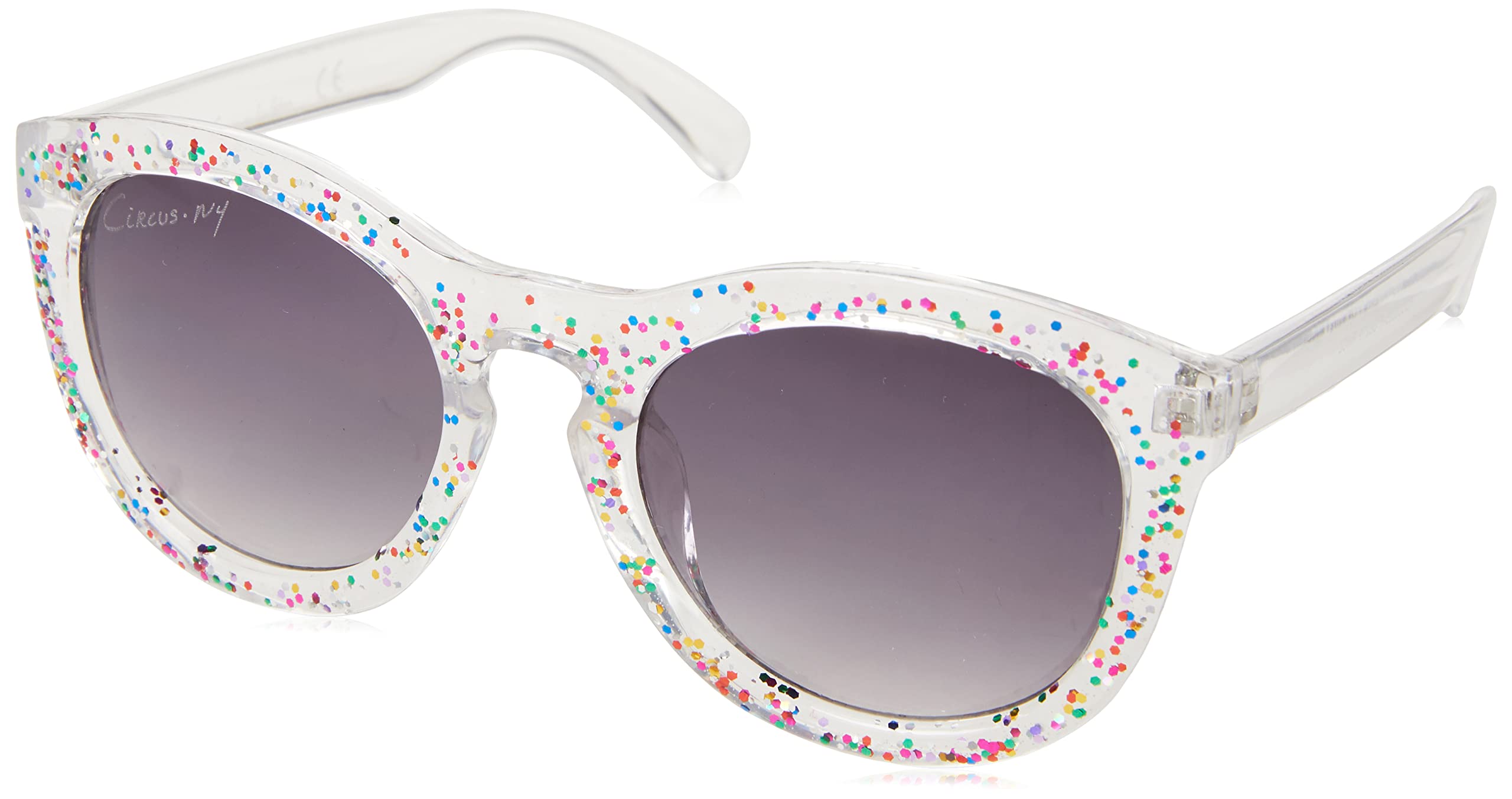 Circus NY by Sam Edelman Women's CC279 Glitter Round Cat Eye Sunglasses with UV400 Protection - Trendy Gifts for Her, 50mm