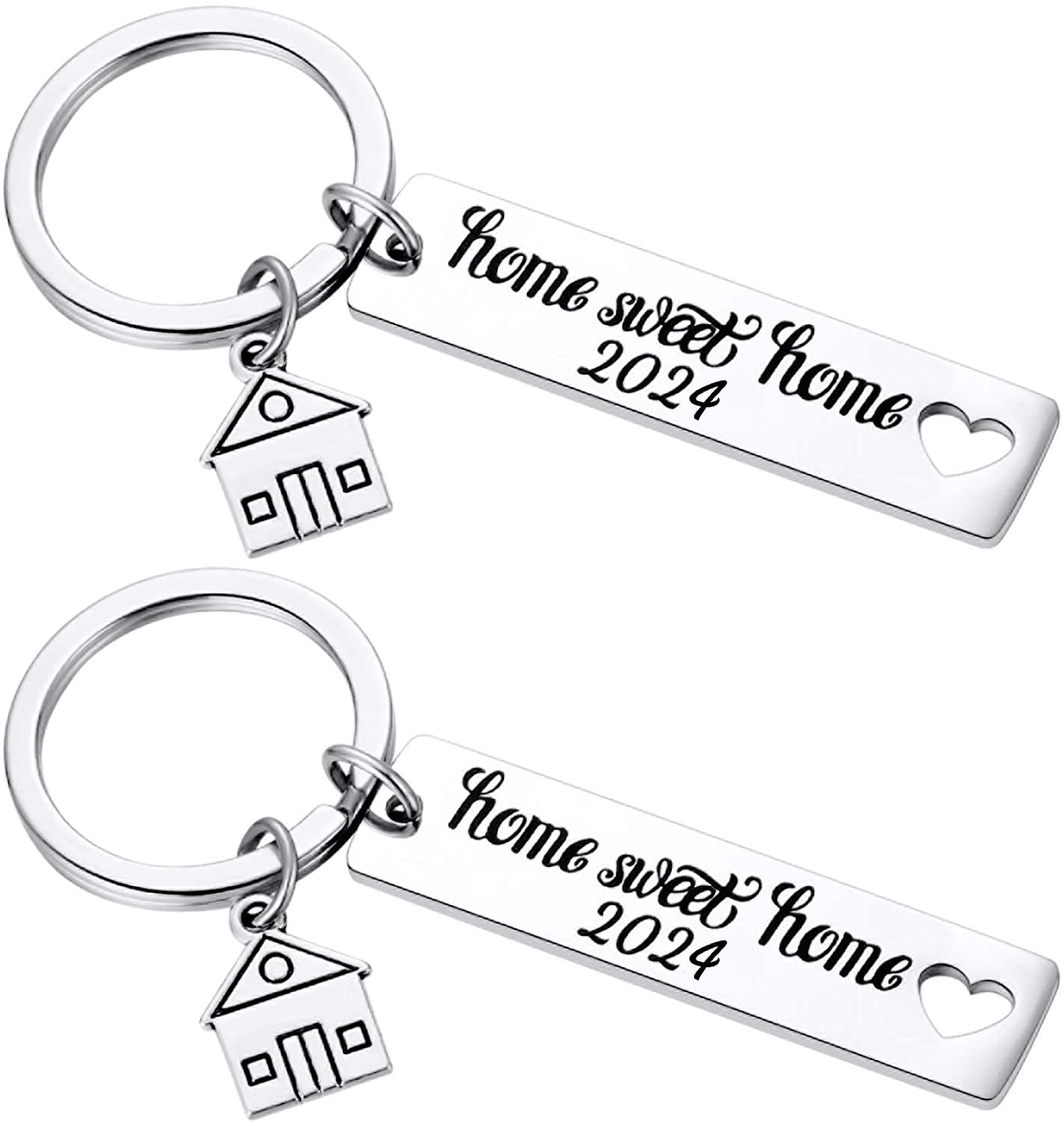 2PCS 2024 Home Sweet Home Key Chain Housewarming Presents, New Homeowner Keychain Closing Gift Ideas, Real Estate Gifts From Agent For Client Congratulations