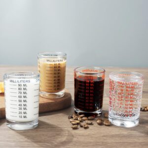 Shot Glass Measuring Cup 3 Ounce/90ML Liquid Heavy High Espresso Glass Cup