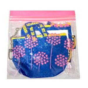 Key & Coin Purse KNOLIG Bag Small Blue with One Zipper Bag (2 set)