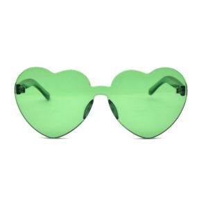 JUSLINK Love Heart Shaped Sunglasses for Women (Green)