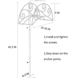 Uuuda Garden Water Hose Holder Detachable Metal Hose Rack Stand Heavy Duty Hose Storage Hanger Organizer for Outside,Black