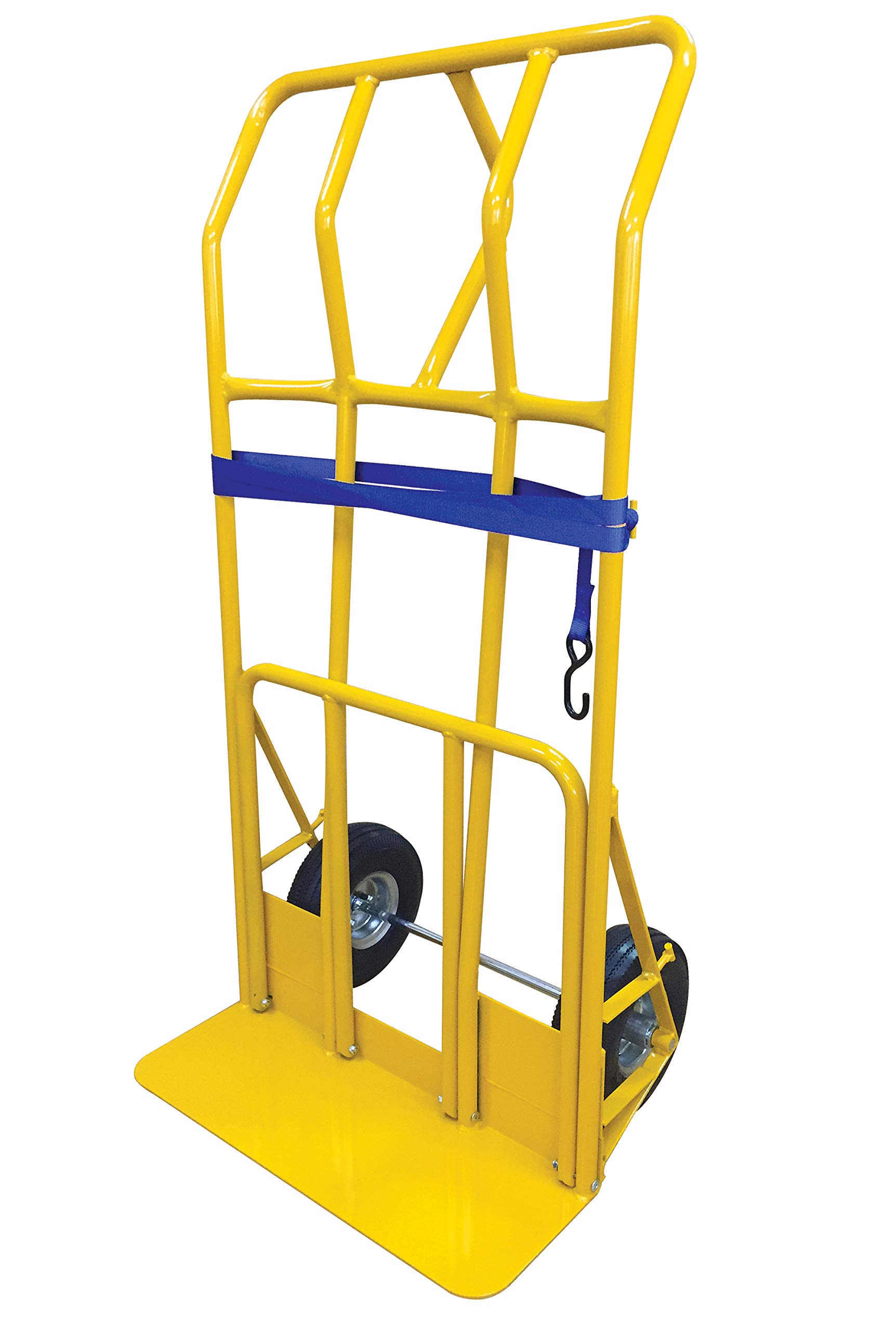 Vestil HTWL-600-PN Steel Hand Truck Wide Load Pneumatic Wheels 600 Lb. Capacity Yellow