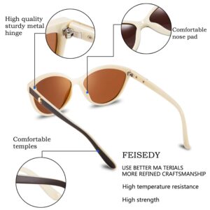 FEISEDY Classic Cateye Polarized Sunglasses for Women 100% UV Protection B2512