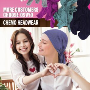 osvyo Chemo Headscarf for Women Hair Loss - Cancer Slip On Headwear Turbans Sealed Packaging Black