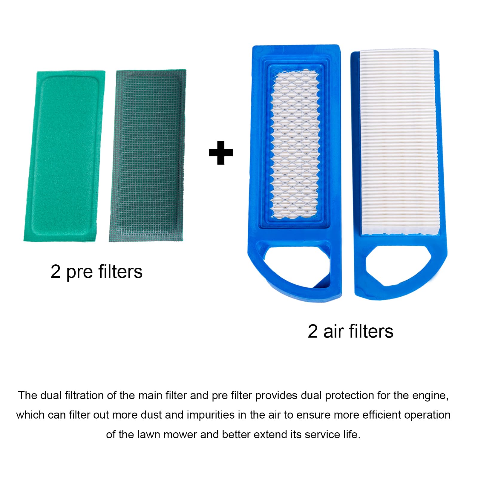 ZLKSKER 2 Pack 698083 Lawn Mower Air Filter Replacement for B&S 697014 697153 697634 698083 795115 797008 GY20573 Air Cleaner