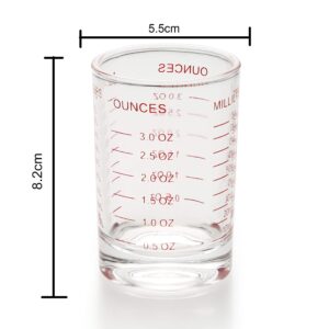 Shot Glass Measuring Cup 3 Ounce/90ML Liquid Heavy High Espresso Glass Cup