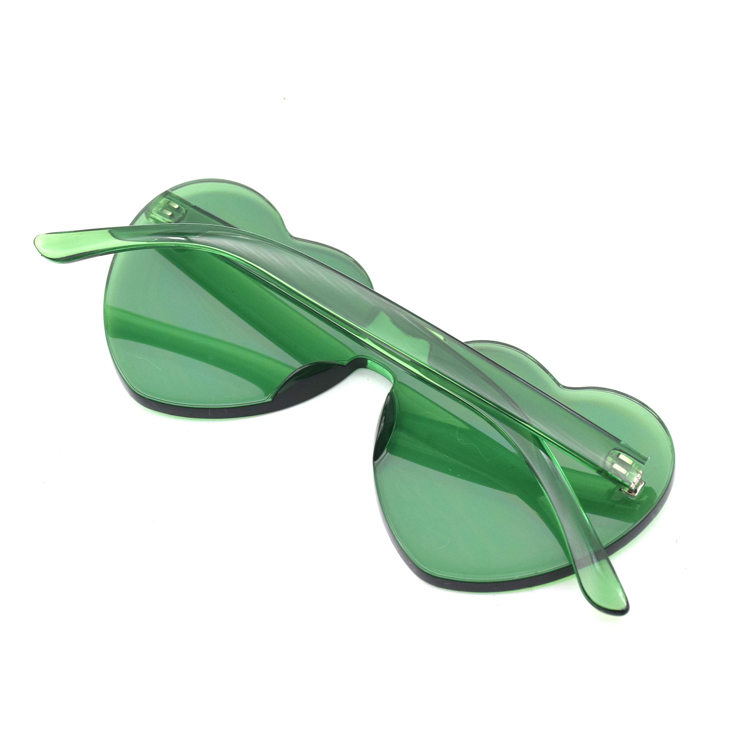 JUSLINK Love Heart Shaped Sunglasses for Women (Green)