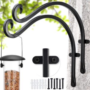 qiang ni outdoor bird feeder hanger hooks: 12-inch wall hanging plant bracket indoor - 2 pieces plant hooks for hanging flower baskets