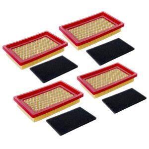 hoodell 4 pack 951-10298 air filter + pre cleaner for mtd cub cadet sc100 951-14632 kohler 14 083 01-s push lawn mower and more