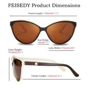 FEISEDY Classic Cateye Polarized Sunglasses for Women 100% UV Protection B2512