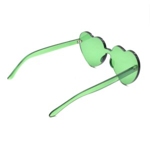 JUSLINK Love Heart Shaped Sunglasses for Women (Green)