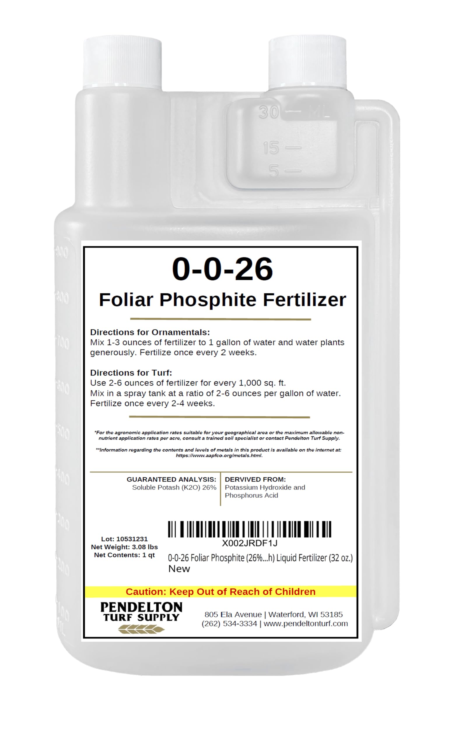 0-0-26 Foliar Phosphite (26% Soluble Potash) Liquid Fertilizer (32 oz.)