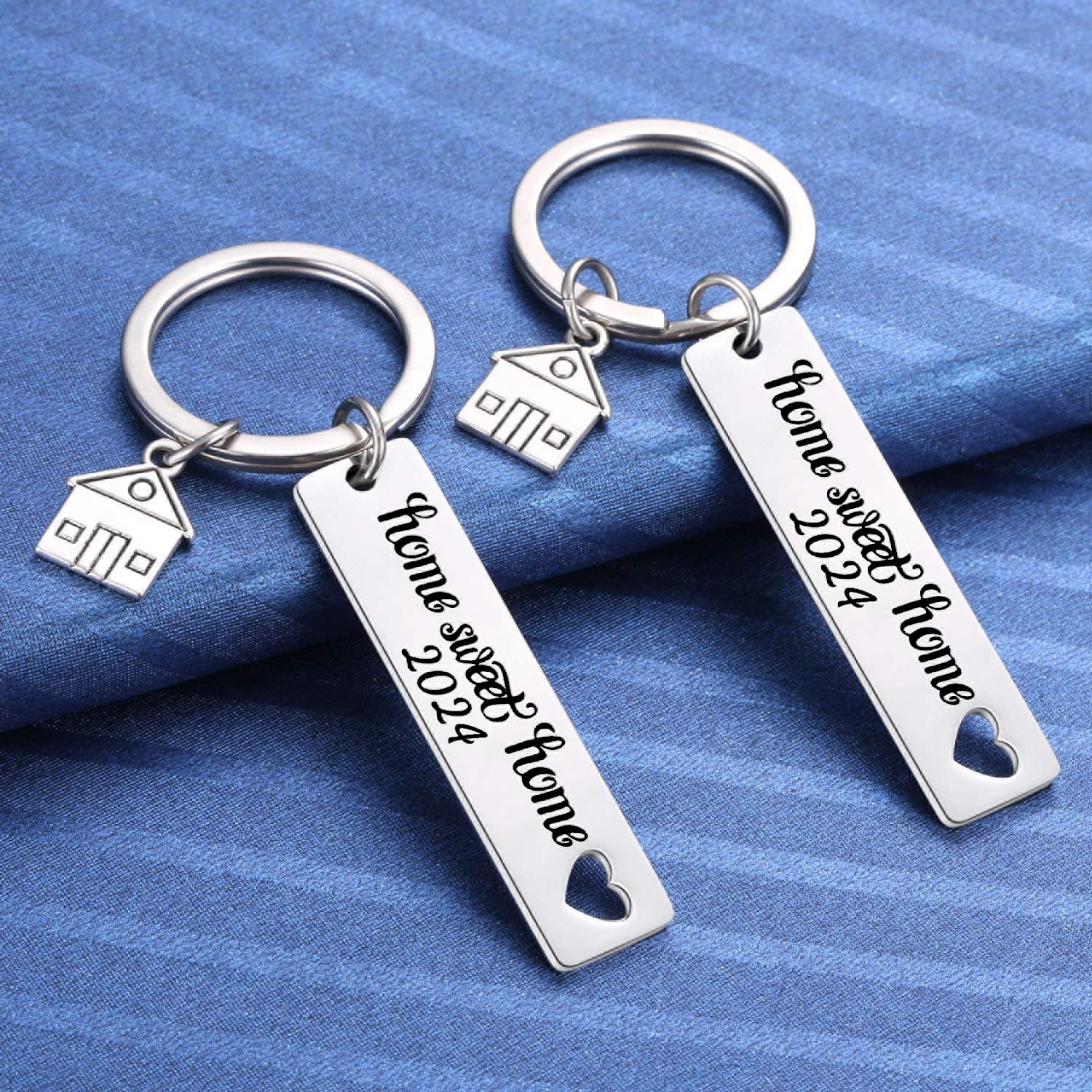 2PCS 2024 Home Sweet Home Key Chain Housewarming Presents, New Homeowner Keychain Closing Gift Ideas, Real Estate Gifts From Agent For Client Congratulations