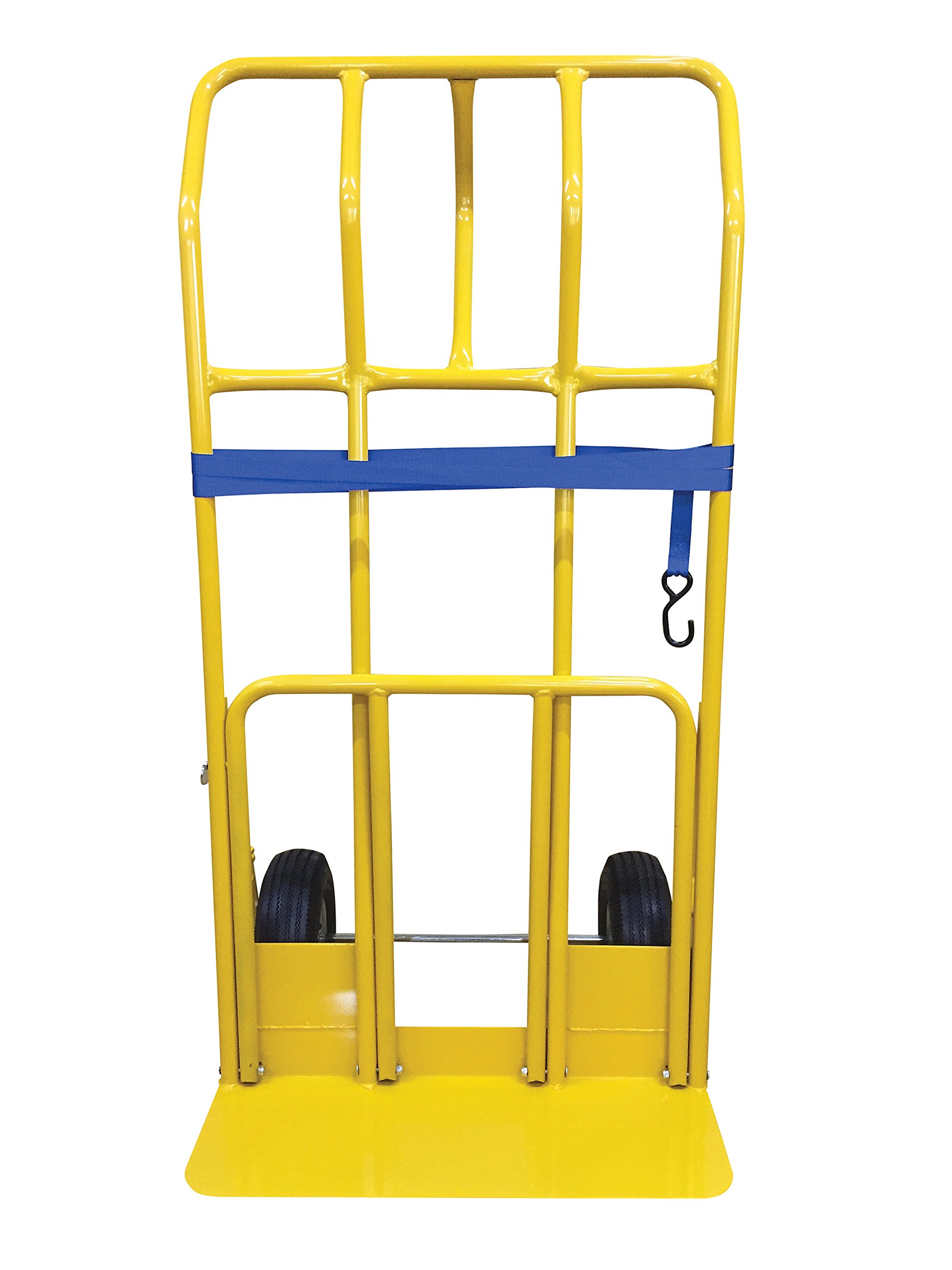 Vestil HTWL-600-PN Steel Hand Truck Wide Load Pneumatic Wheels 600 Lb. Capacity Yellow