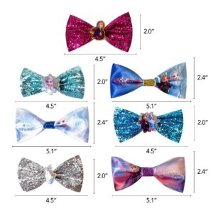 Frozen 2 Girls 7 Small Bow Bundle, Hair Bows for Girls - Ages 3+