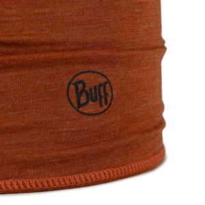 BUFF Lightweight Merino Wool Neck Gaiter, 100% Ethically Sourced Wool, Versatile, Temperature Regulating Face Mask, Solid Cinnamon, Adult Size