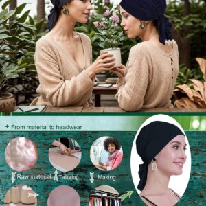 osvyo Chemo Headscarf for Women Hair Loss - Cancer Slip On Headwear Turbans Sealed Packaging Black