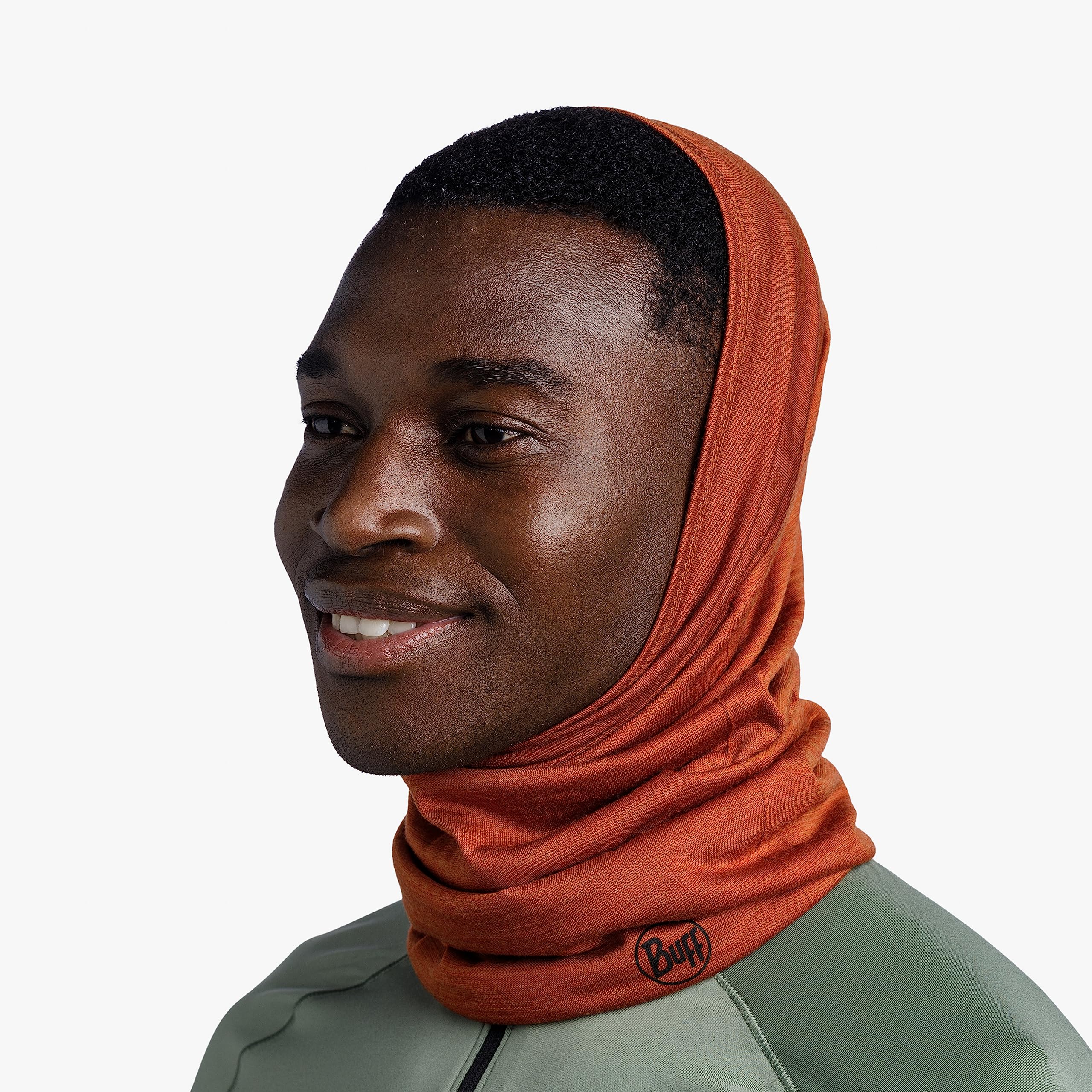 BUFF Lightweight Merino Wool Neck Gaiter, 100% Ethically Sourced Wool, Versatile, Temperature Regulating Face Mask, Solid Cinnamon, Adult Size