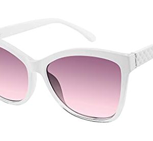 Jessica Simpson Womens J5823 Quilted Rectangular Sunglasses With Uv400 Protection. Glam Gifts For Her, 57.8 Mm, White Crystal, 57.8 Mm US