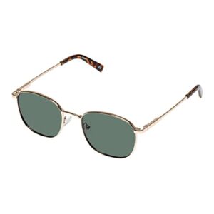 Le Specs Neptune Deux Sunglasses, Gold Khaki Mono Polarized, One Size