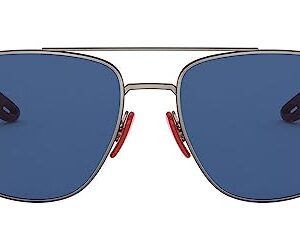 Ray-Ban RB3659M Scuderia Ferrari Collection Square Sunglasses, Matte Gunmetal/Dark Blue, 57 mm