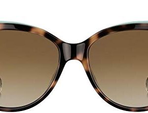 Kate Spade New York Women's Daesha/S Polarized Cat Eye Sunglasses, Havana Pattern Green, One Size