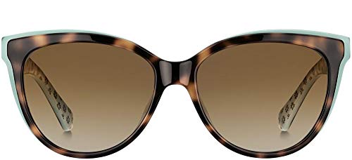 Kate Spade New York Women's Daesha/S Polarized Cat Eye Sunglasses, Havana Pattern Green, One Size