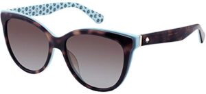 kate spade new york women's daesha/s polarized cat eye sunglasses, havana pattern green, one size