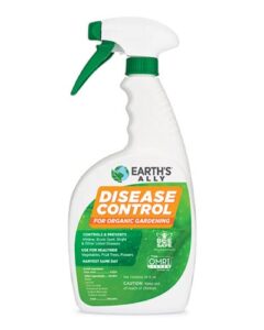 earth's ally disease control for plants ready-to-use 24 oz | fungicide spray treatment for powdery mildew, blight, black spot, fungus - use for plant & rose diseases & more