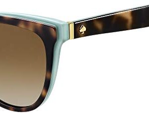 Kate Spade New York Women's Daesha/S Polarized Cat Eye Sunglasses, Havana Pattern Green, One Size