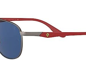 Ray-Ban RB3659M Scuderia Ferrari Collection Square Sunglasses, Matte Gunmetal/Dark Blue, 57 mm