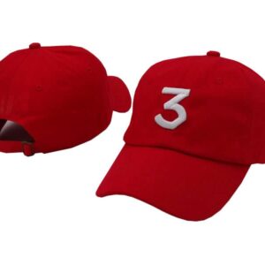 2 Pack Rapper Word 3 Dad Hat Cool Rock Hip Hop Classic Hat with Adjustable Strap (Black and Red)