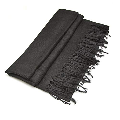 Gelante Plain Soft Pashmina Shawl Wrap Scarf Solid Colors.15-615-Black-#1