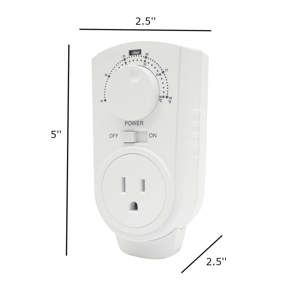 Amaze Plug in Thermostat - Compatible for all Heaters, Fans and Air Conditioners.