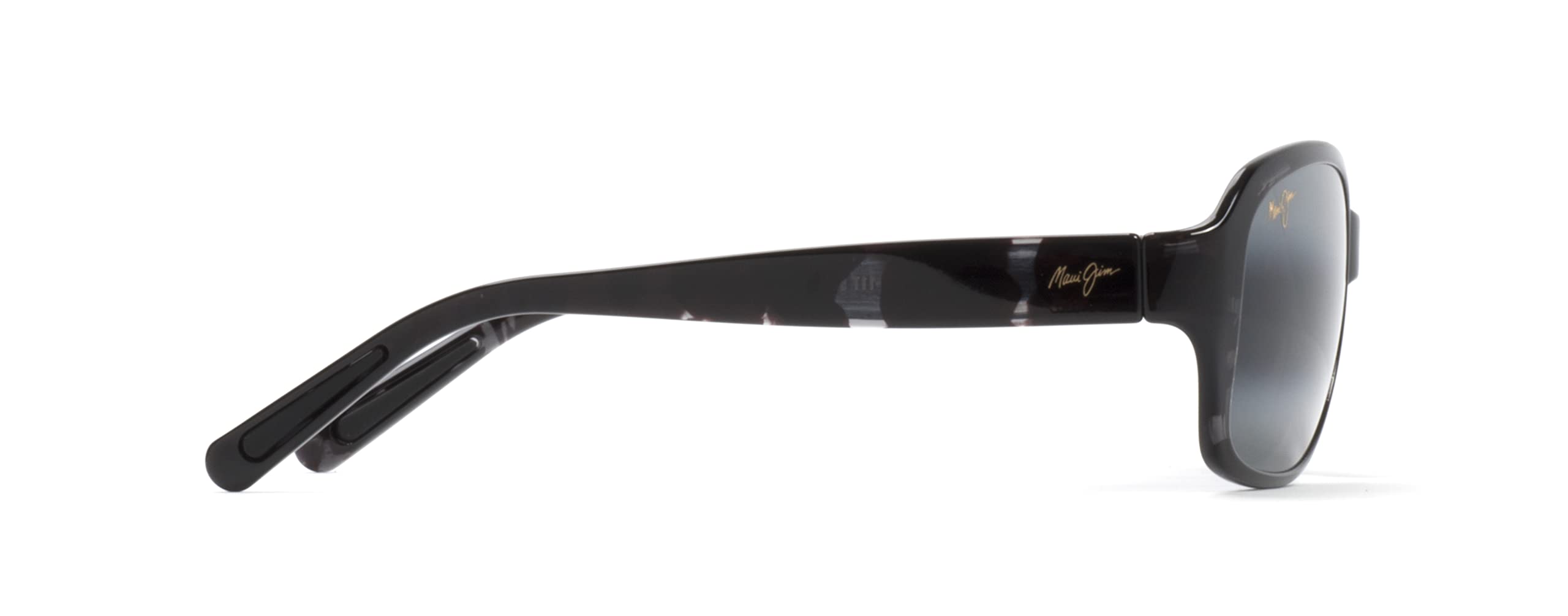 Maui Jim Women's Koki Beach Polarized Universal Fit Fashion Sunglasses, Black and Grey Tortoise/Neutral Grey, Medium