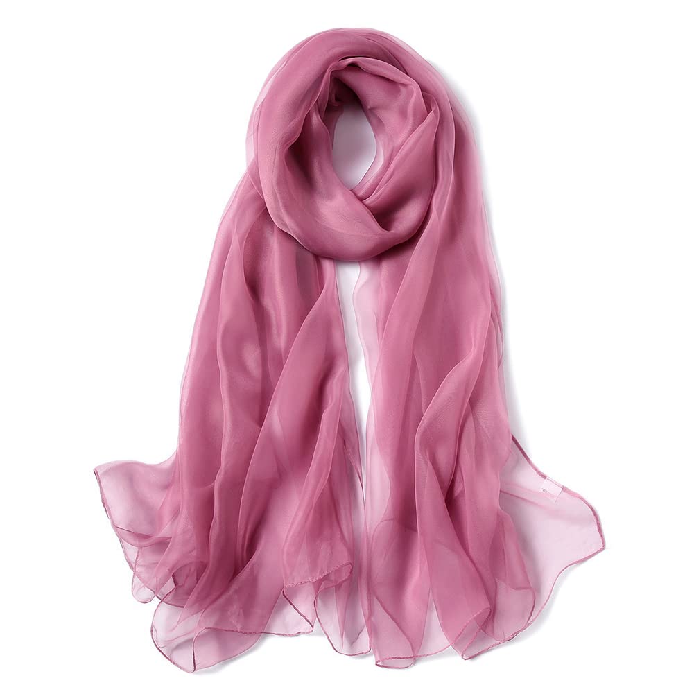 K-Elewon Solid Color Silk Scarf Fashion Scarves Wrap Long Lightweight Shawls for Women