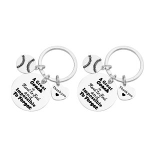 2 Pcs Softball Coach Keychain Softball Coach gifts Great Coach is Hard to Find and Impossible to Forget Keychain Gift for Softball Baseball Coach Baseball coach gifts