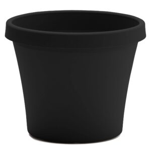 bloem terra pot planter: 14" - black - durable resin pot, for indoor and outdoor use, gardening, 5 gallon capacity, saucer sold separately