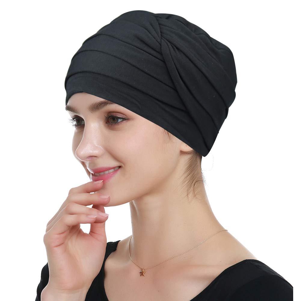 Chemotherapy Hats Head Coverings for Chemo Patients Black