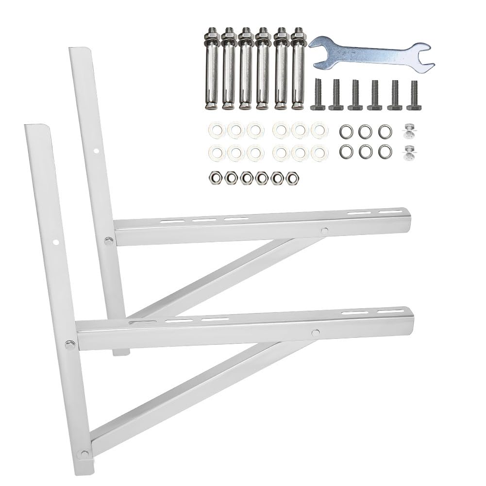 POPMOON Stainless Steel Mounting Bracket for 9000-36000BTU Condenser Ductless Mini Split Air Conditioner Heat Pump Systems.