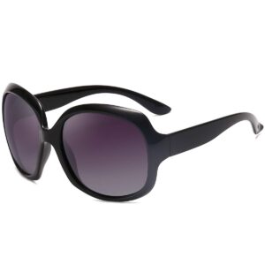 Oversized Polarized for Women Sunglasses Retro Classic Shades for Ladies Sunglasses Gradient Black