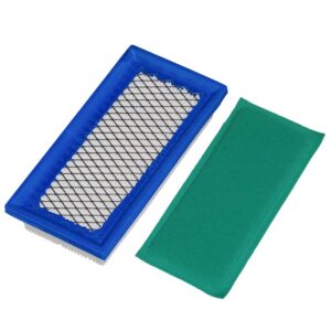 HIFROM Flat Air Filter Cartridge Pre-Filter with Spark Plug Replacement for 93400 115400 133400 Replace 494511 494511S 492889 492889S