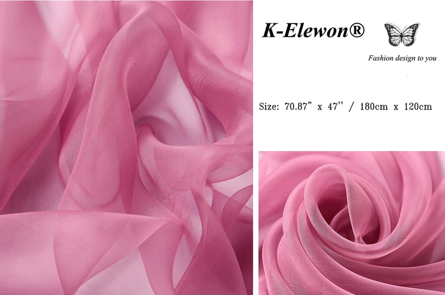 K-Elewon Solid Color Silk Scarf Fashion Scarves Wrap Long Lightweight Shawls for Women